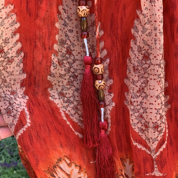 Soft Surrounding Fiery Feather Rustic Boho Maxi Skirt Size S - Picture 5 of 10